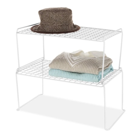 Whitmor Whitmor 9 in. H X 20 in. W X 12 in. L White Stackable Shelf 6023-3121